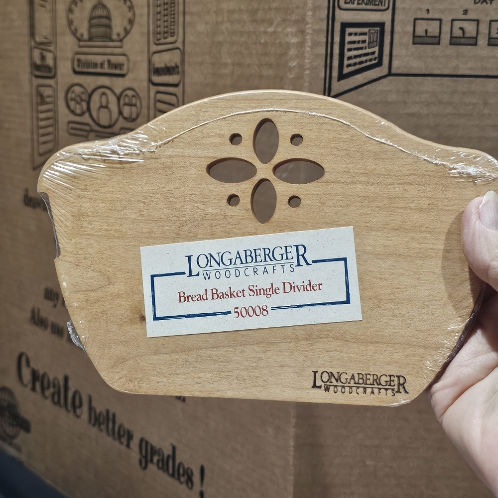 Longaberger Wood Craft Bread Basket Divider New Sealed Longaberger Wood Craft